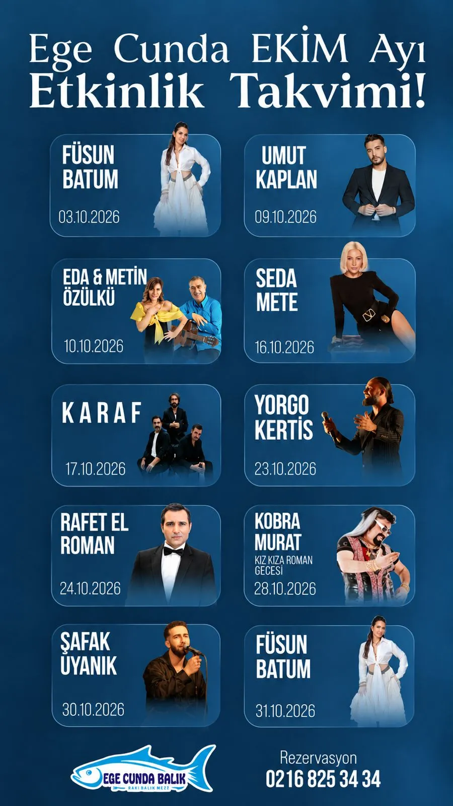 Ekim Sanatçı Takvimi